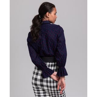 Chemise en tissu armuré à pois Gant