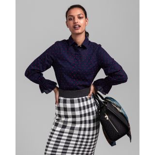 Chemise en tissu armuré à pois Gant