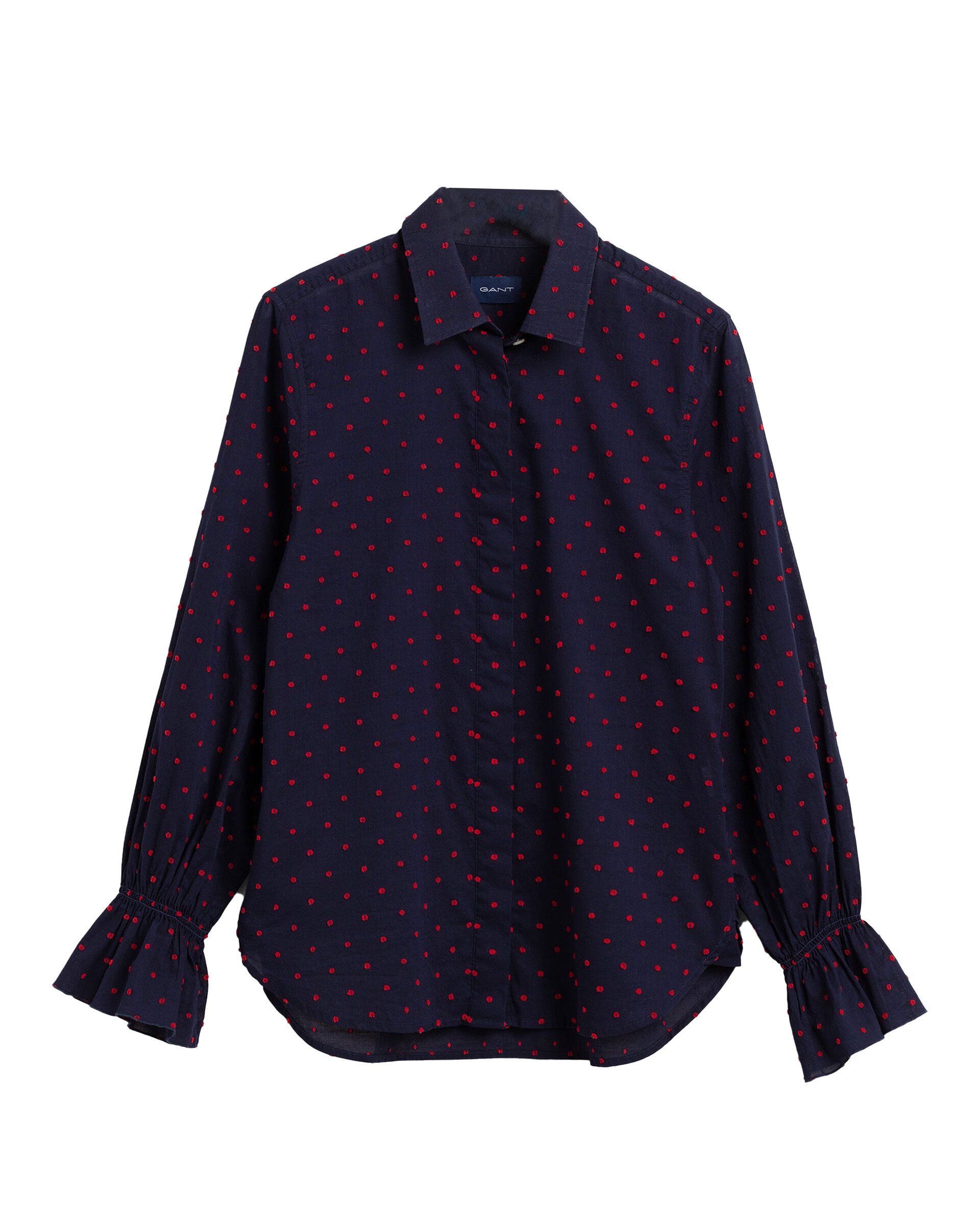 Chemise en tissu armuré à pois Gant