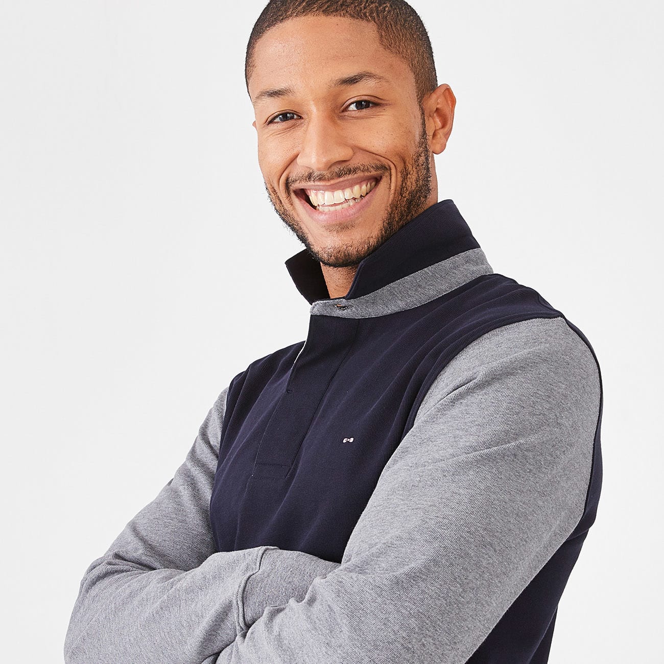 Polo bleu marine avec numéro 10 Eden Park