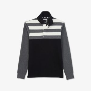 Polo de rugby noir à rayures Eden Park