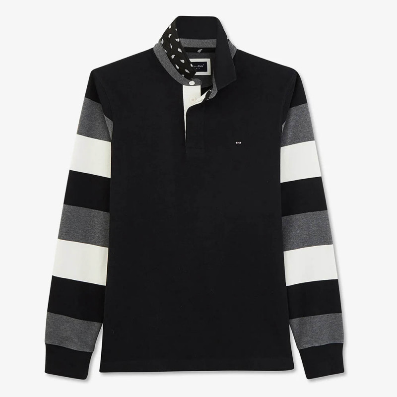 Polo noir brodé nouvelle zélande Eden Park