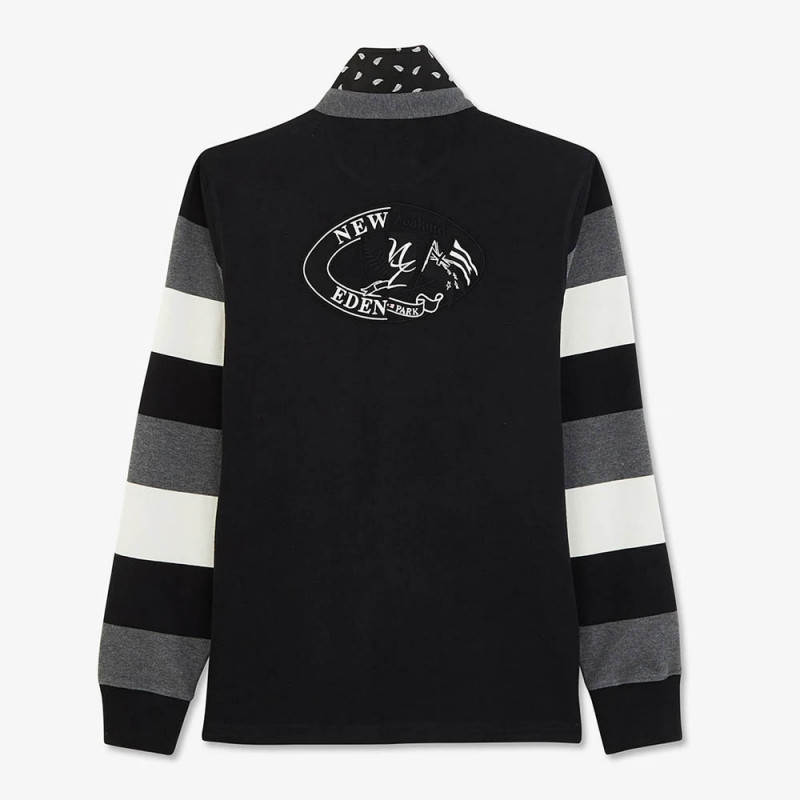 Polo noir brodé nouvelle zélande Eden Park