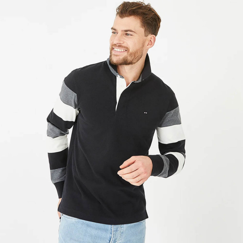 Polo noir brodé nouvelle zélande Eden Park