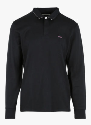 Polo regular-fit en coton noir Eden Park