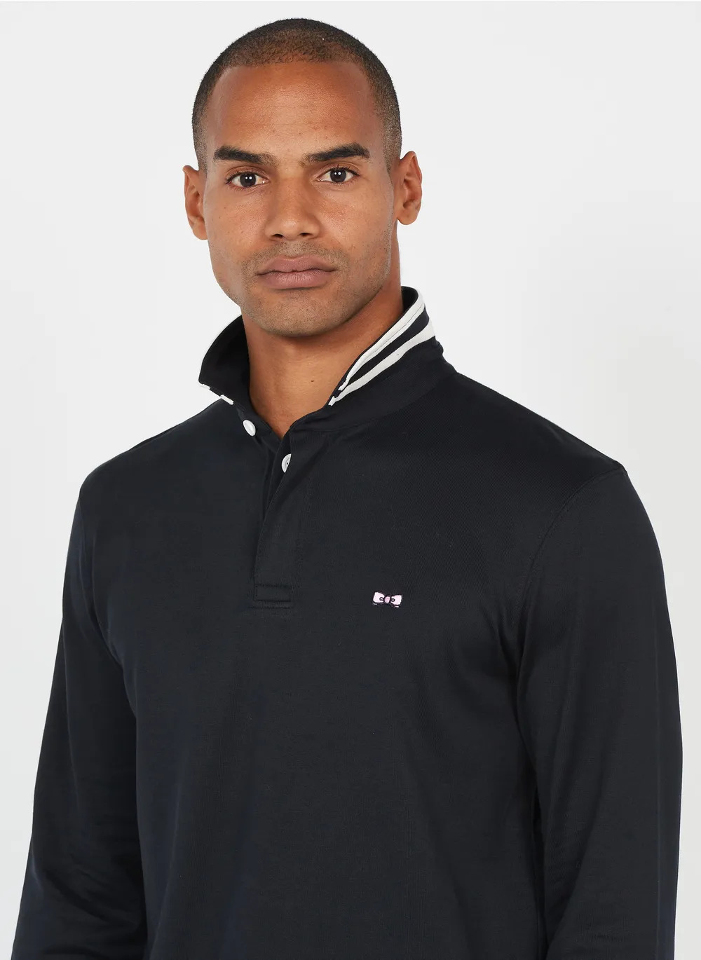 Polo regular-fit en coton noir Eden Park