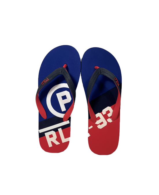 Tongs rouge et bleu polo Ralph Lauren