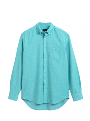 Chemise regular fit en coton et lin Gant