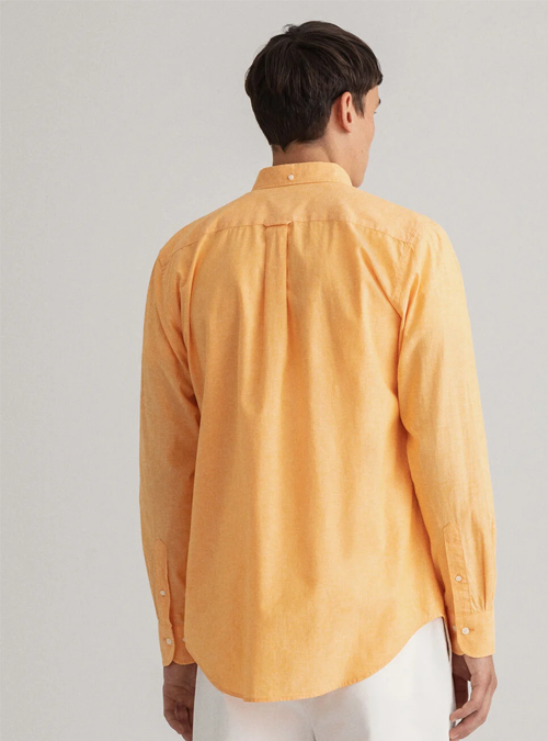 Chemise regular fit en coton et lin Gant