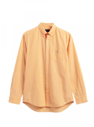 Chemise regular fit en coton et lin Gant