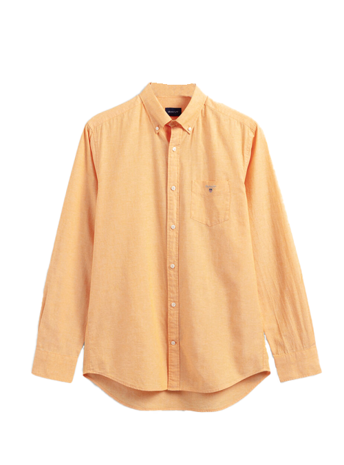 Chemise regular fit en coton et lin Gant