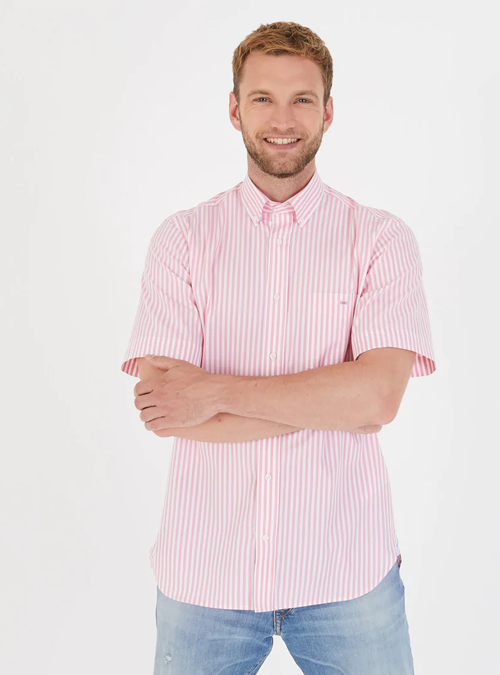 Chemisette rose à rayures Eden Park