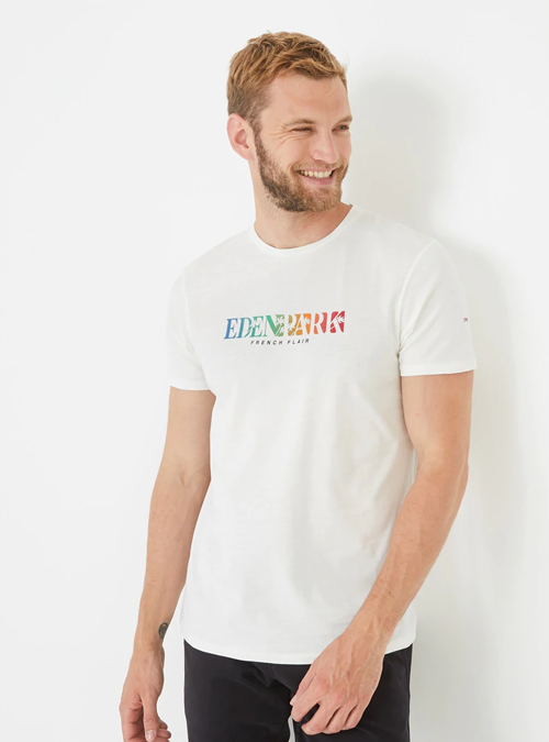 Tee-shirt blanc à col rond Eden Park