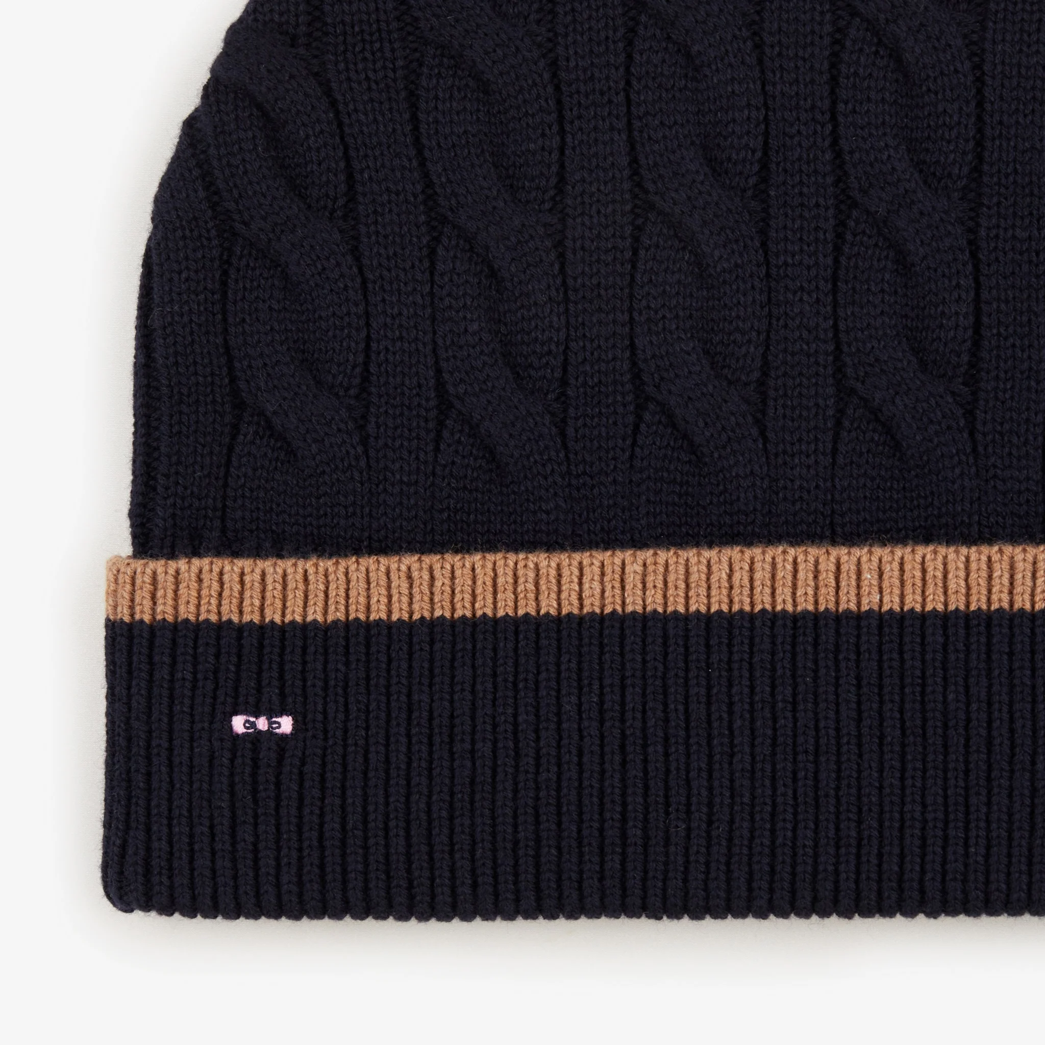 Bonnet bleu marine maille torsadée Eden Park – Image 3