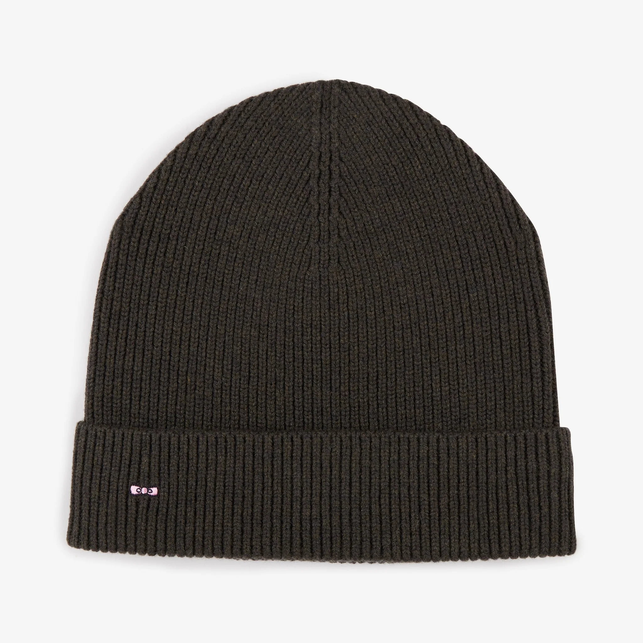 Bonnet kaki foncé côtelé en laine mélangée Eden Park