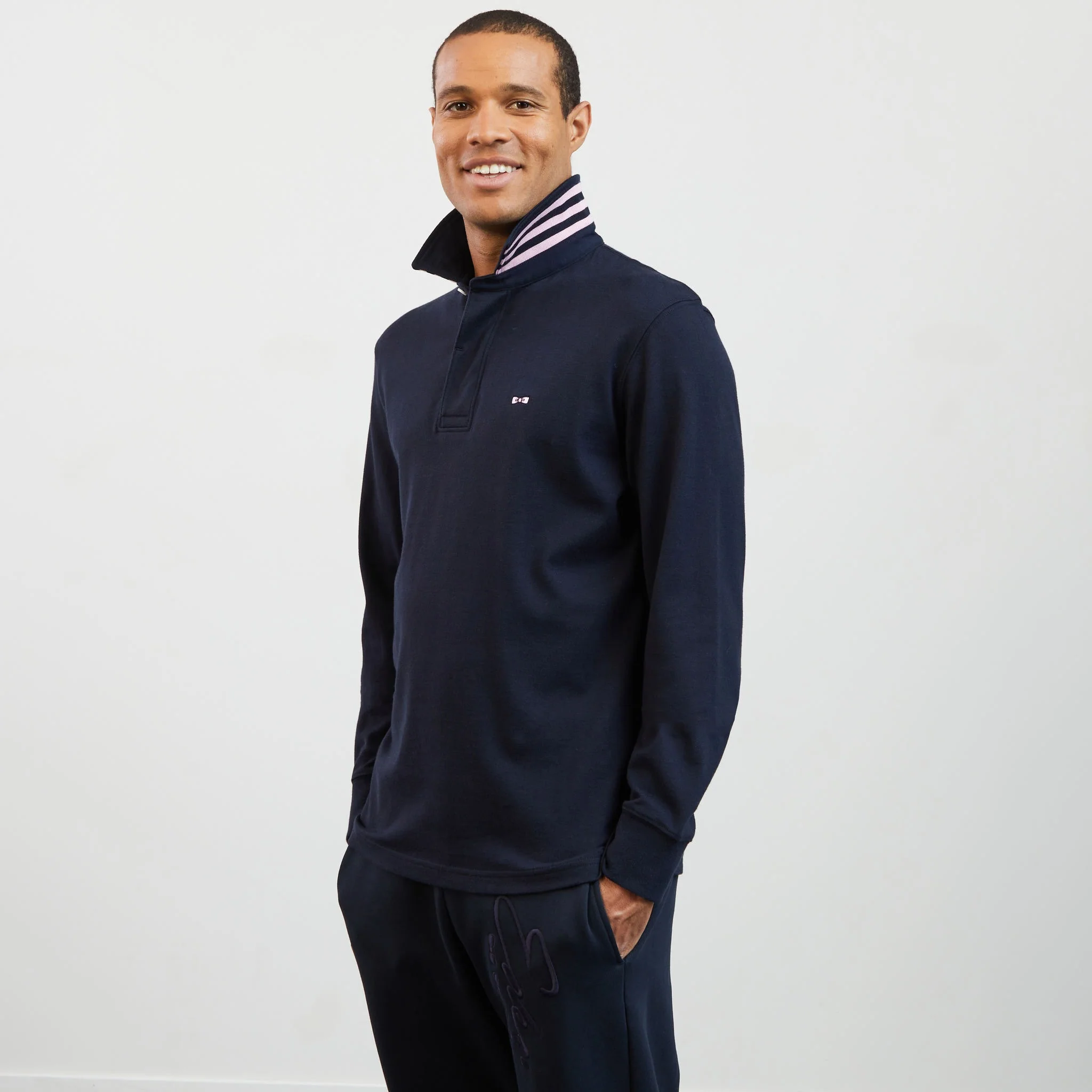 Maillot bleu marine manches longues Eden Park – Image 2