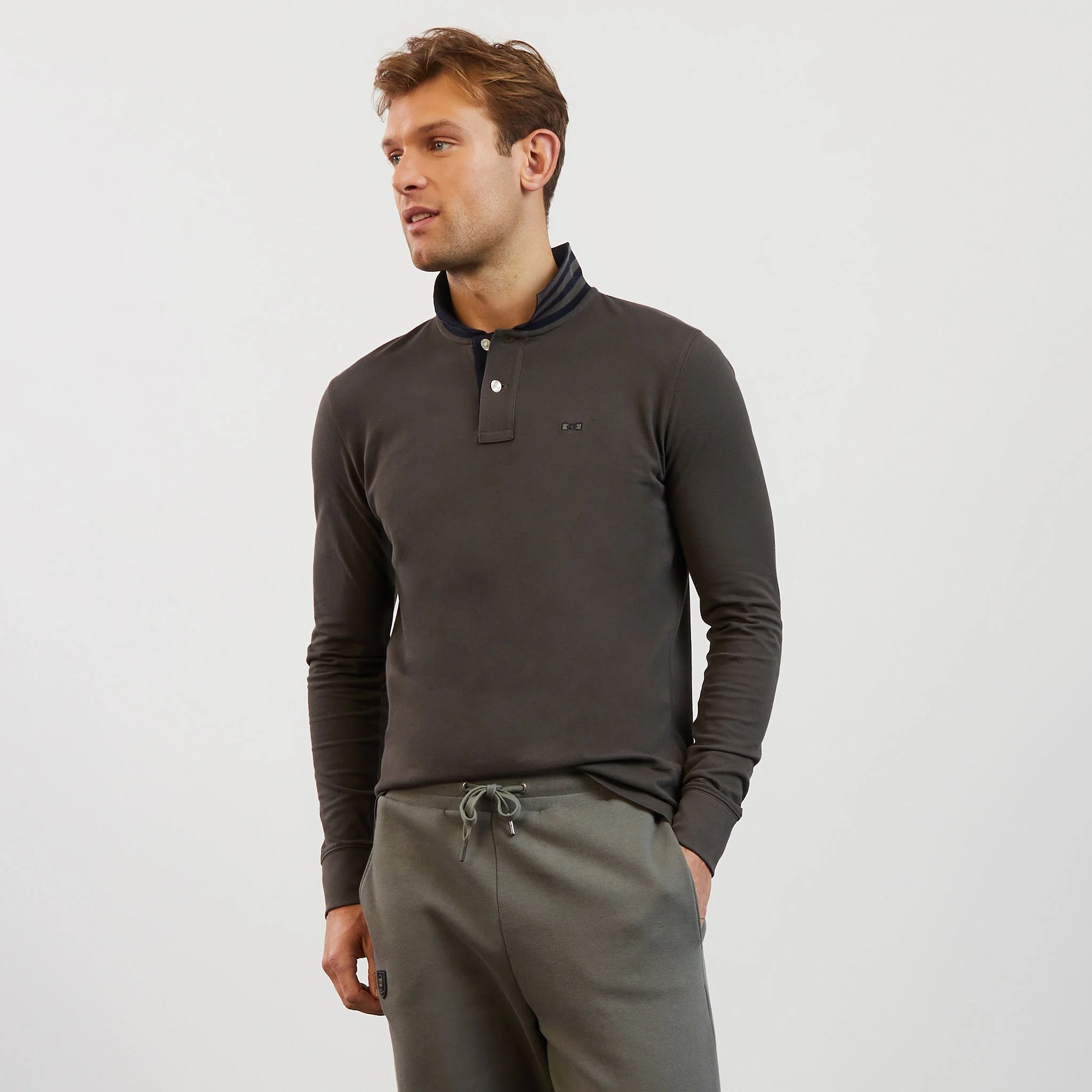 Maillot kaki foncé manches longues Eden Park – Image 3